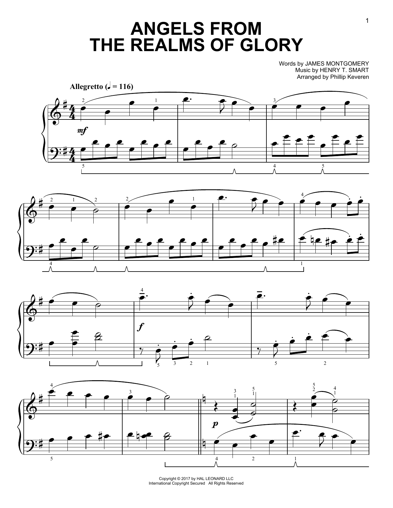 Download Phillip Keveren Angels From The Realms Of Glory Sheet Music and learn how to play Easy Piano PDF digital score in minutes