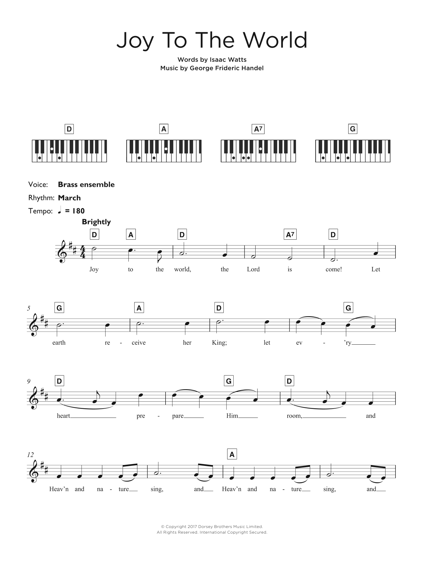 Download Christmas Carol Joy To The World Sheet Music and learn how to play Keyboard PDF digital score in minutes