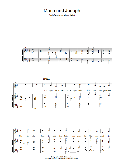 Download Weihnachtslied Maria Und Joseph Sheet Music and learn how to play Piano & Vocal PDF digital score in minutes