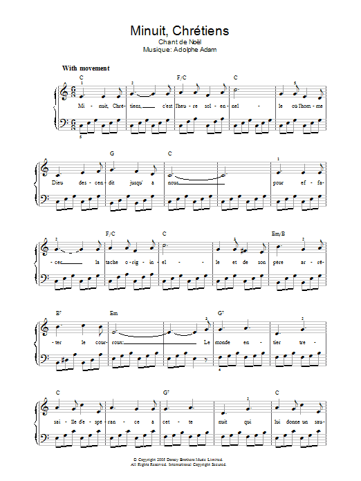 Download Chant de Noël Minuit, Chrétiens Sheet Music and learn how to play Piano & Vocal PDF digital score in minutes