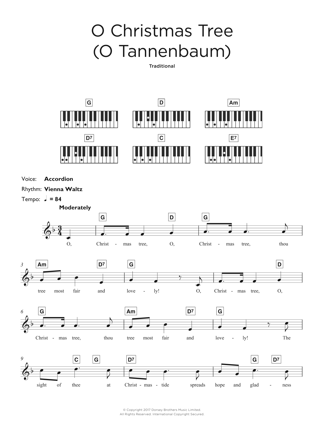 Download Christmas Carol O Christmas Tree (O Tannenbaum) Sheet Music and learn how to play Keyboard PDF digital score in minutes