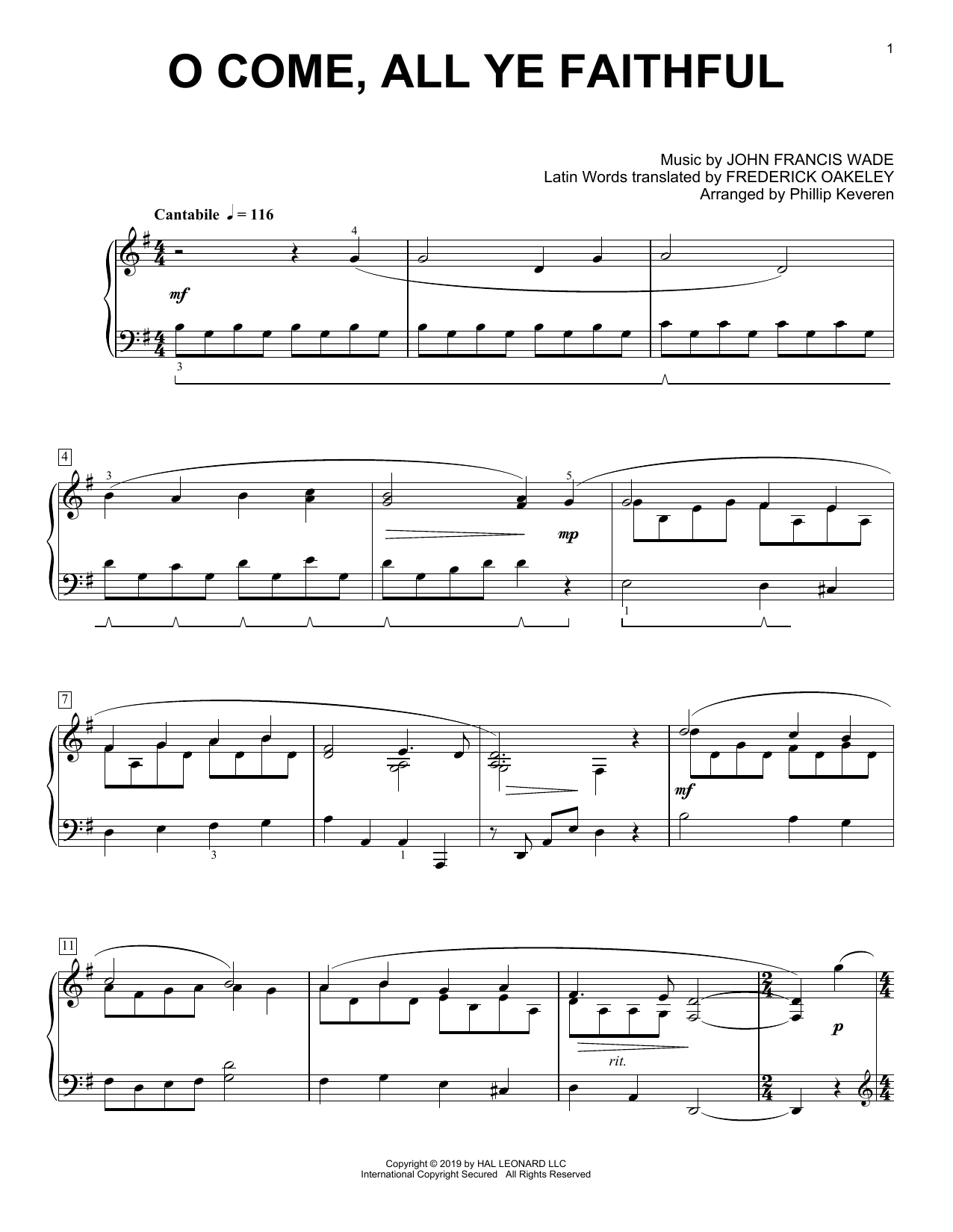 Download Christmas Carol O Come, All Ye Faithful [Classical version] (arr. Phillip Keveren) Sheet Music and learn how to play Piano Solo PDF digital score in minutes