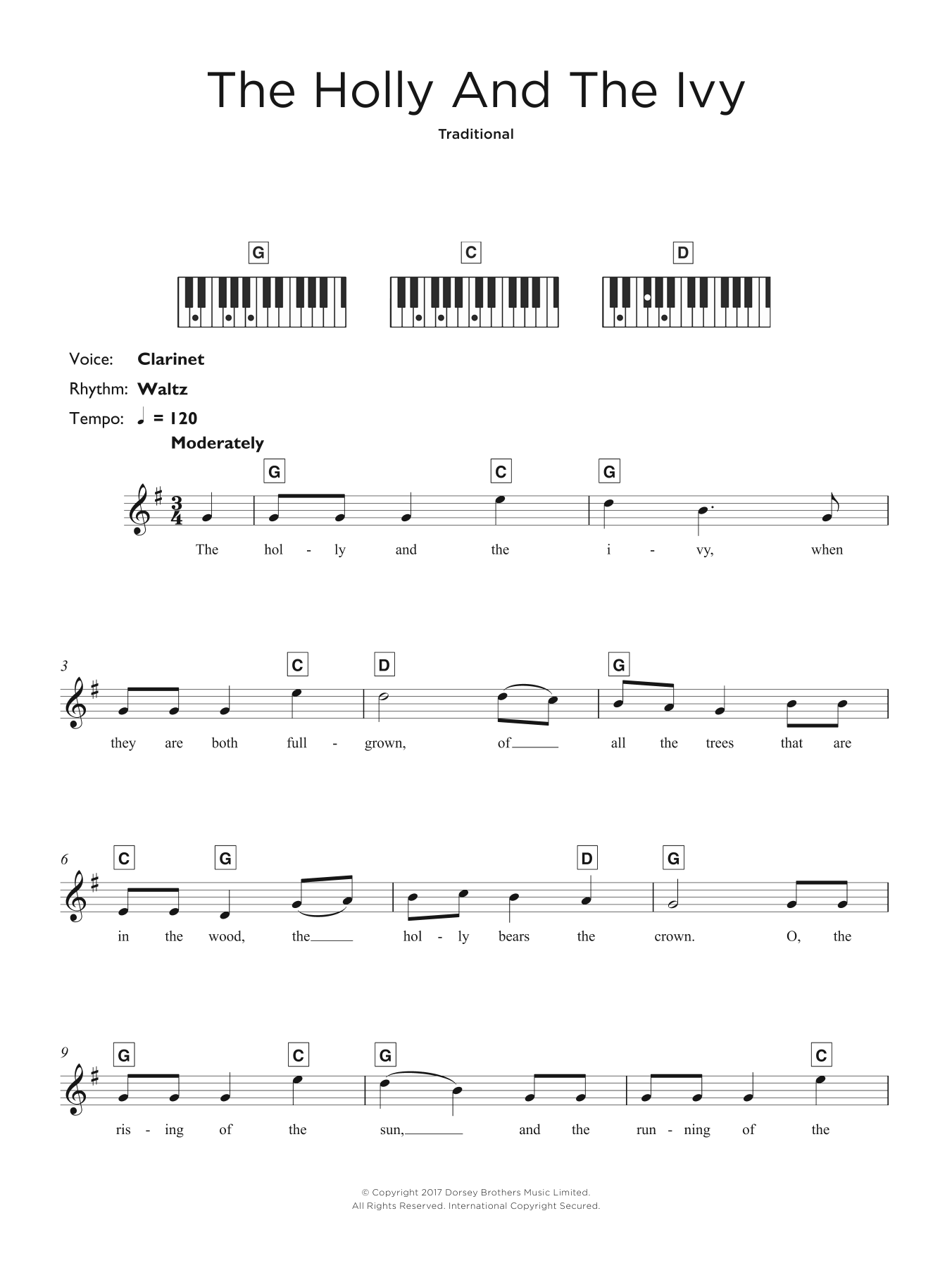 Download Christmas Carol The Holly And The Ivy Sheet Music and learn how to play Keyboard PDF digital score in minutes
