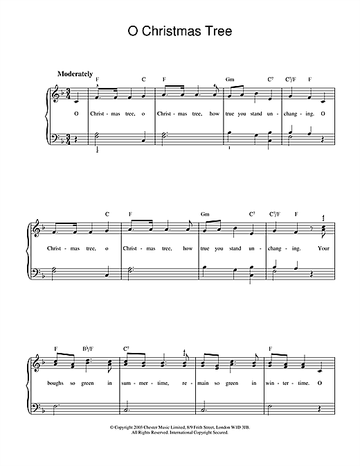 Download Christmas Carol O Christmas Tree Sheet Music and learn how to play Lyrics & Chords PDF digital score in minutes