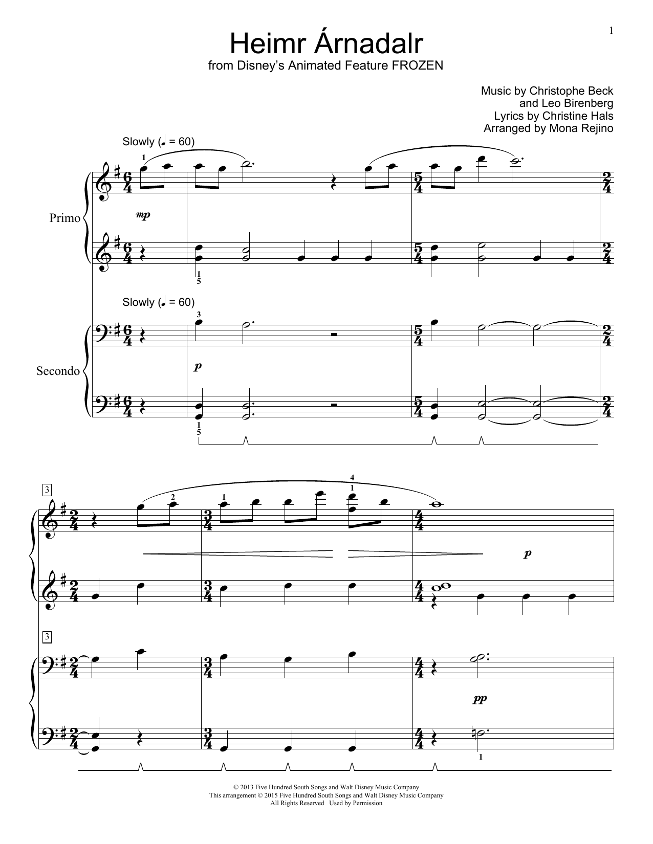 Download Christine Hals Heimr Arnadalr Sheet Music and learn how to play Piano Duet PDF digital score in minutes