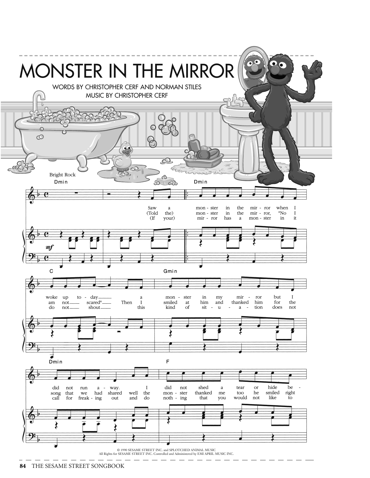 Download Christopher Cerf Monster In The Mirror (from Sesame Street) Sheet Music and learn how to play Piano, Vocal & Guitar Chords (Right-Hand Melody) PDF digital score in minutes