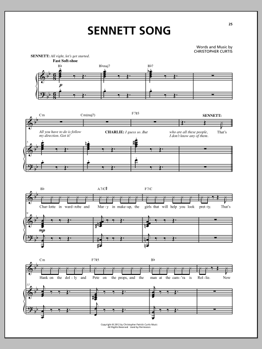 Download Christopher Curtis Sennett Song Sheet Music and learn how to play Piano & Vocal PDF digital score in minutes