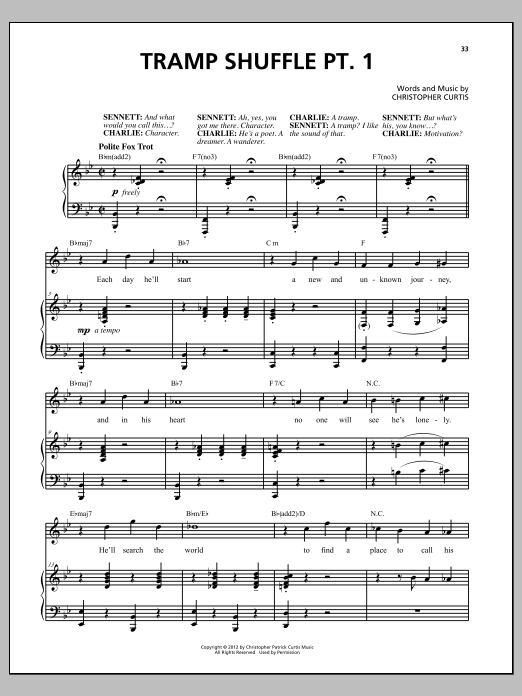 Download Christopher Curtis Tramp Shuffle Pt. 1 Sheet Music and learn how to play Piano & Vocal PDF digital score in minutes