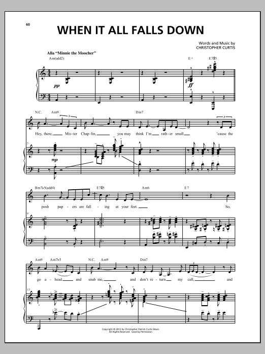 Download Christopher Curtis When It All Falls Down Sheet Music and learn how to play Piano & Vocal PDF digital score in minutes