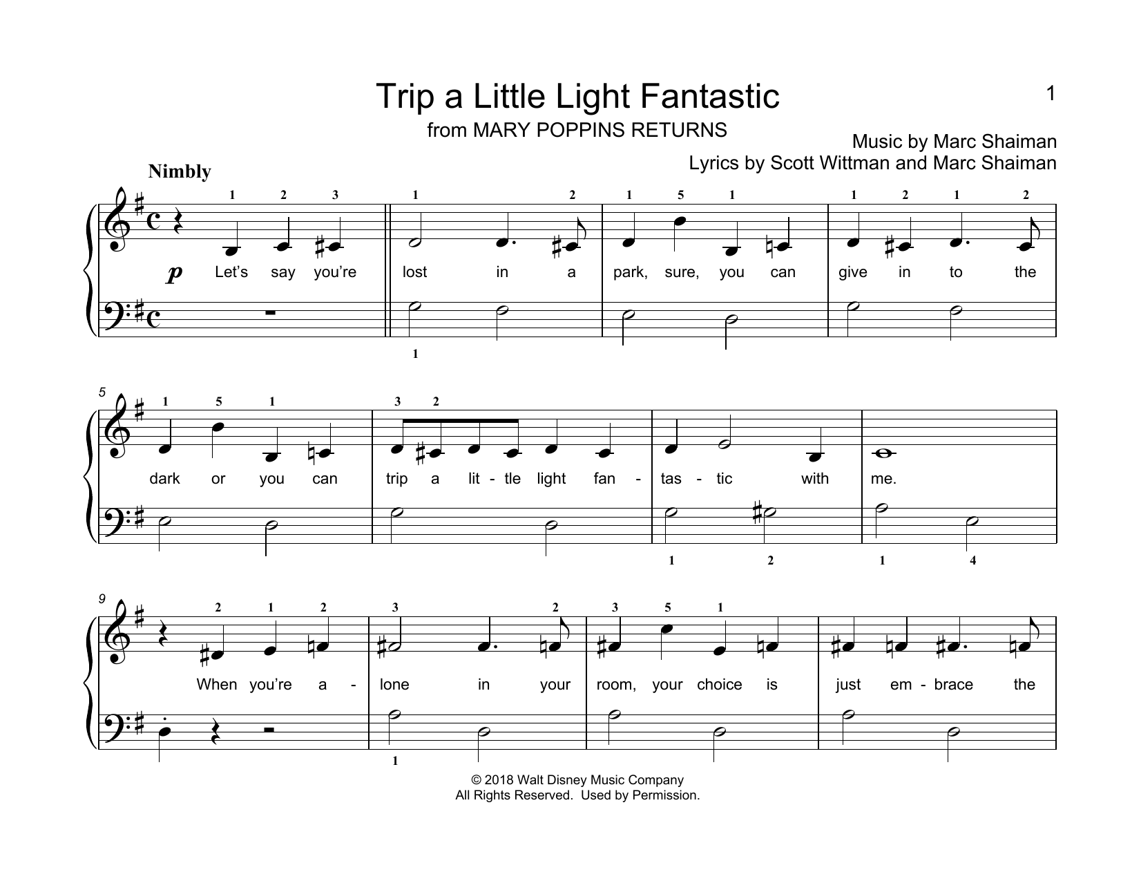 Download Christopher Hussey Trip A Little Light Fantastic (from Mary Poppins Returns) (arr. Christopher Huss Sheet Music and learn how to play Educational Piano PDF digital score in minutes