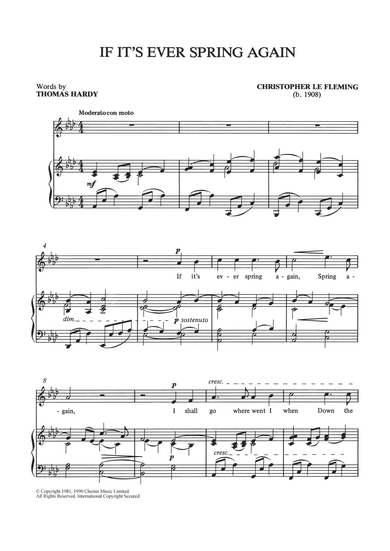 Download Christopher Le Fleming If It's Ever Spring Again Sheet Music and learn how to play Piano & Vocal PDF digital score in minutes