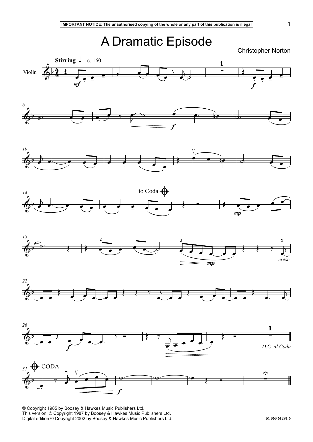 Download Christopher Norton A Dramatic Episode Sheet Music and learn how to play Instrumental Solo PDF digital score in minutes