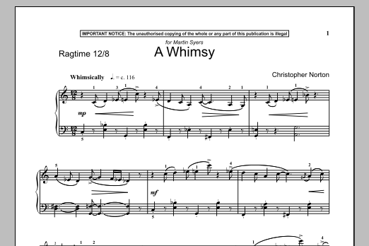 Download Christopher Norton A Whimsy Sheet Music and learn how to play Piano PDF digital score in minutes