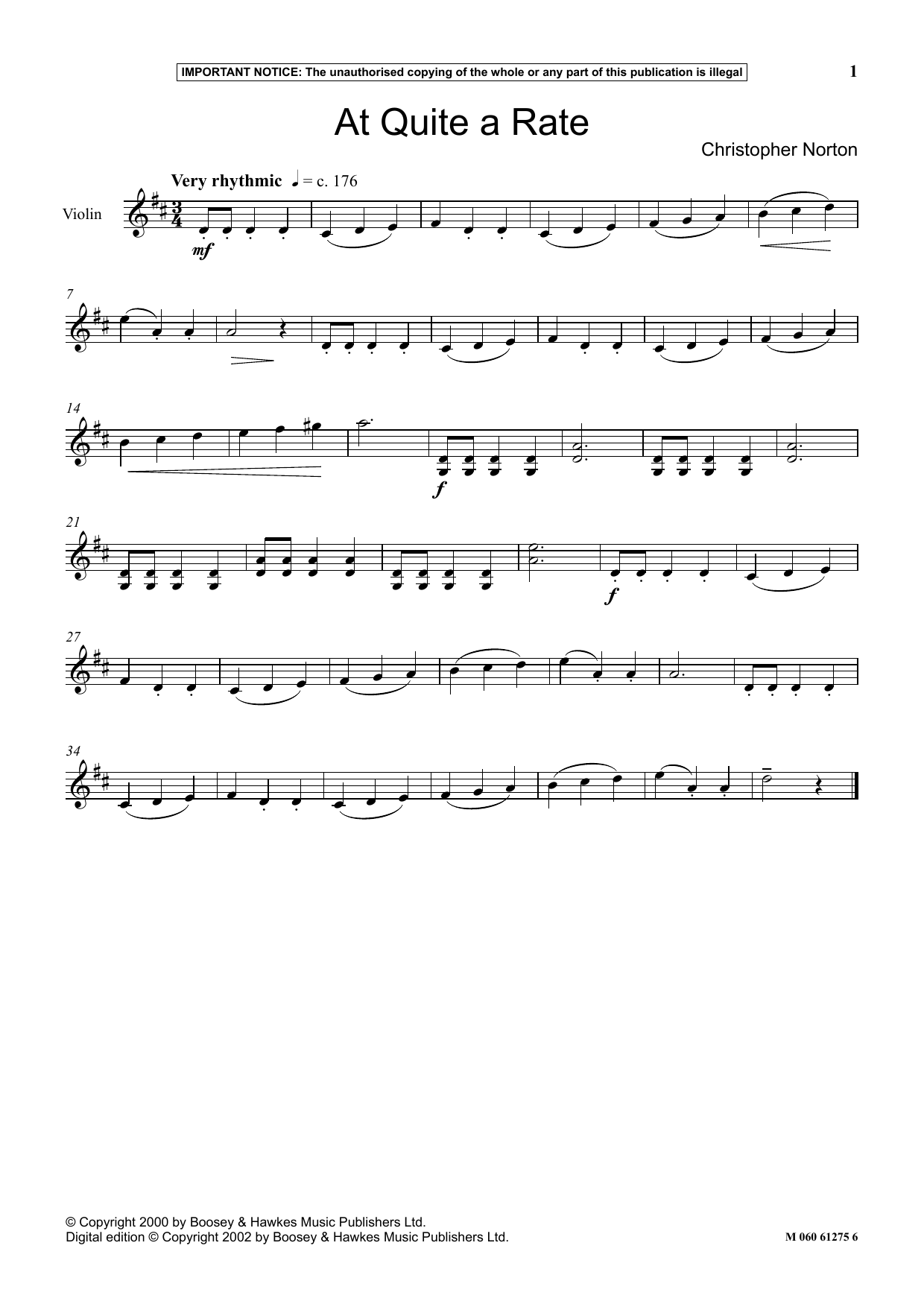 Download Christopher Norton At Quite A Rate Sheet Music and learn how to play Instrumental Solo PDF digital score in minutes
