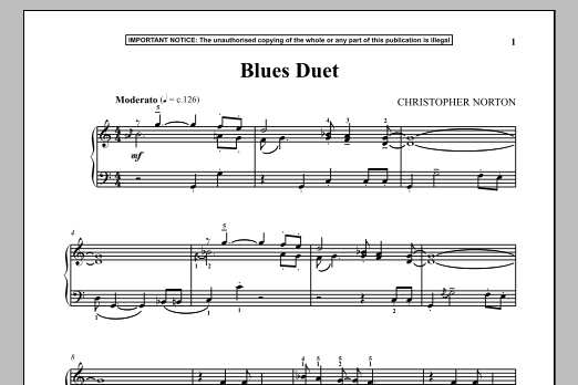 Download Christopher Norton Blues Duet Sheet Music and learn how to play Piano PDF digital score in minutes