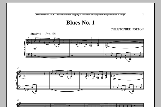 Download Christopher Norton Blues No. 1 Sheet Music and learn how to play Piano PDF digital score in minutes