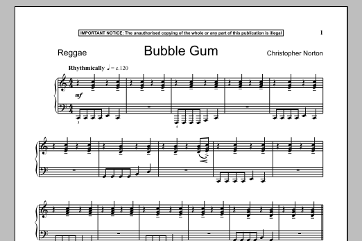 Download Christopher Norton Bubble Gum Sheet Music and learn how to play Piano PDF digital score in minutes