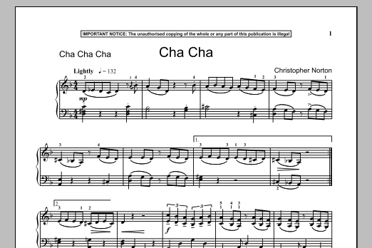 Download Christopher Norton Cha Cha Sheet Music and learn how to play Piano PDF digital score in minutes