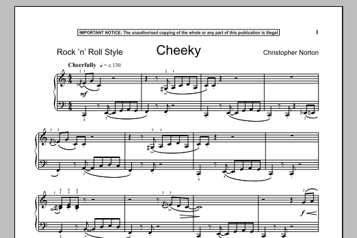 Download Christopher Norton Cheeky Sheet Music and learn how to play Piano PDF digital score in minutes