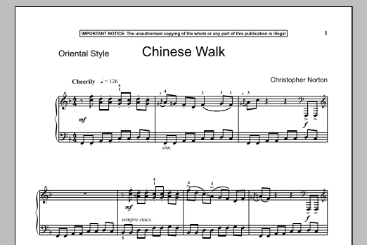 Download Christopher Norton Chinese Walk Sheet Music and learn how to play Piano PDF digital score in minutes