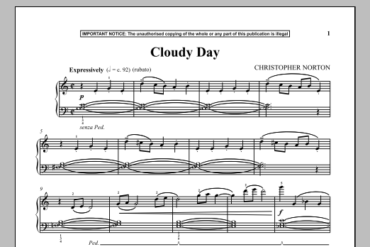 Download Christopher Norton Cloudy Day Sheet Music and learn how to play Piano PDF digital score in minutes