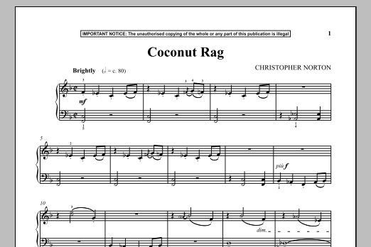 Download Christopher Norton Coconut Rag Sheet Music and learn how to play Piano PDF digital score in minutes