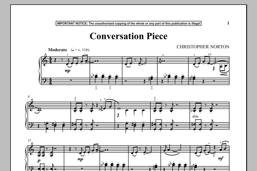 Download Christopher Norton Conversation Piece Sheet Music and learn how to play Piano PDF digital score in minutes