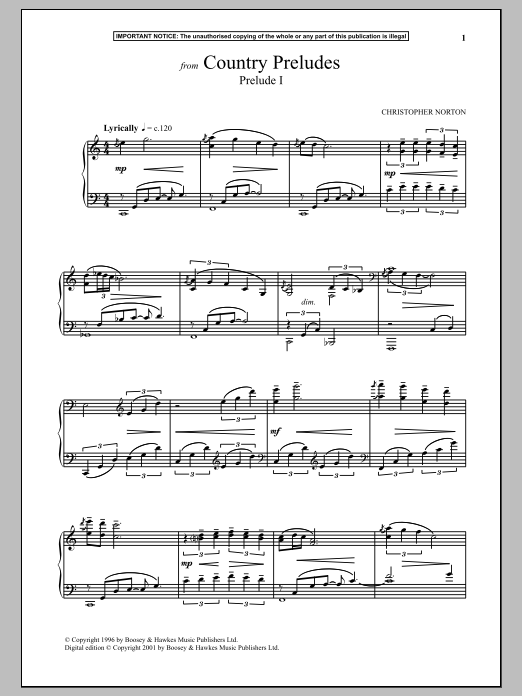 Download Christopher Norton Country Preludes, Prelude I Sheet Music and learn how to play Piano PDF digital score in minutes