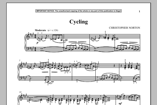 Download Christopher Norton Cycling Sheet Music and learn how to play Piano PDF digital score in minutes