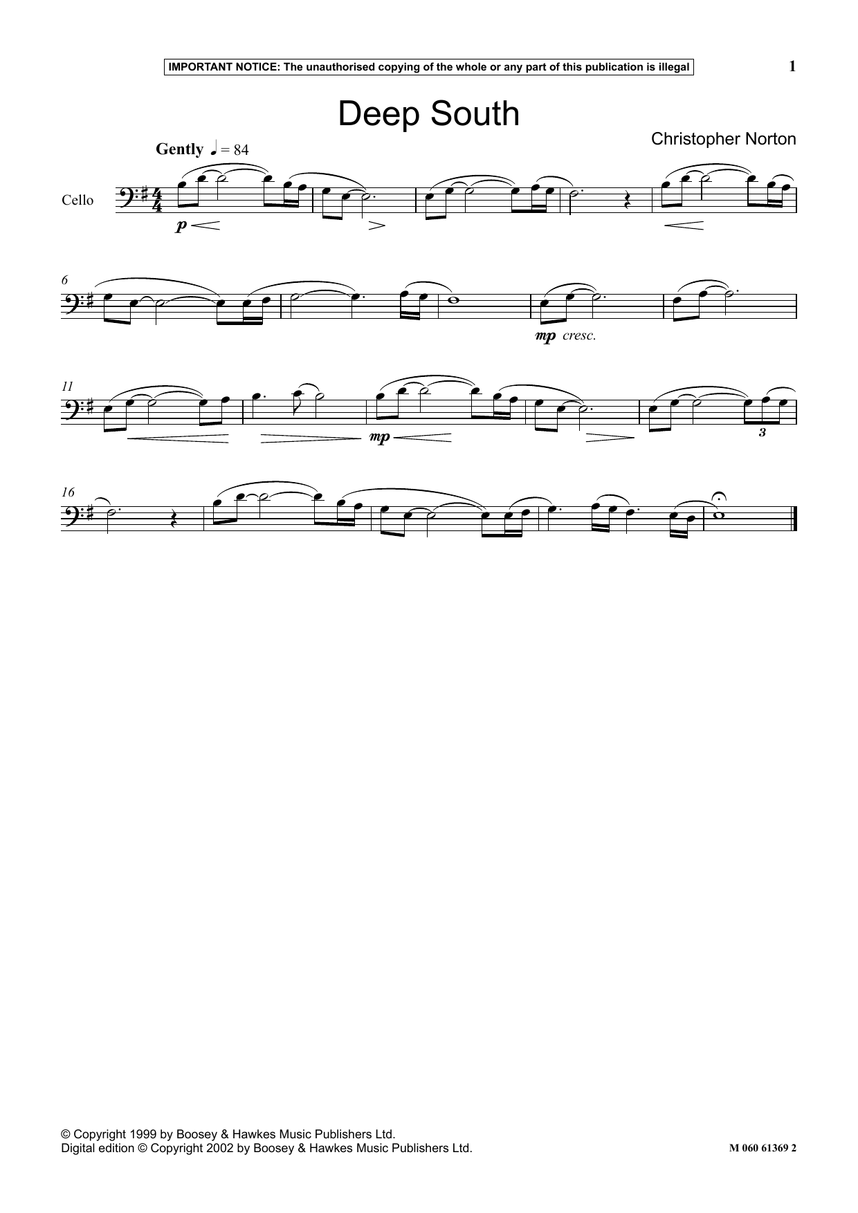 Download Christopher Norton Deep South Sheet Music and learn how to play Instrumental Solo PDF digital score in minutes