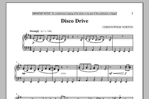 Download Christopher Norton Disco Drive Sheet Music and learn how to play Piano PDF digital score in minutes