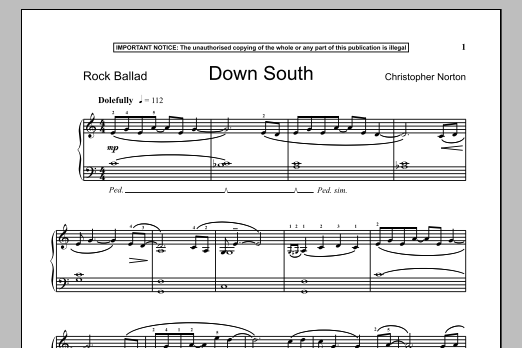 Download Christopher Norton Down South Sheet Music and learn how to play Piano PDF digital score in minutes