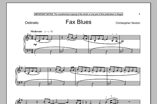 Download Christopher Norton Fax Blues Sheet Music and learn how to play Piano PDF digital score in minutes