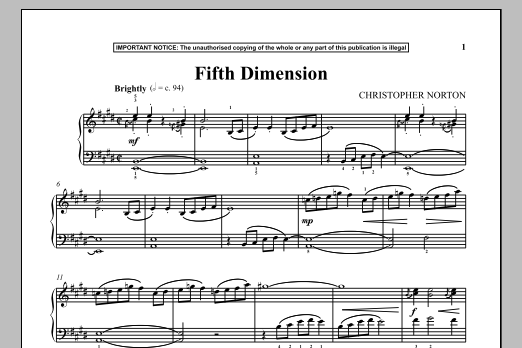 Download Christopher Norton Fifth Dimension Sheet Music and learn how to play Piano PDF digital score in minutes