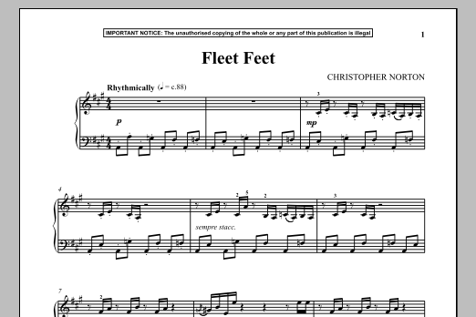 Download Christopher Norton Fleet Feet Sheet Music and learn how to play Piano PDF digital score in minutes