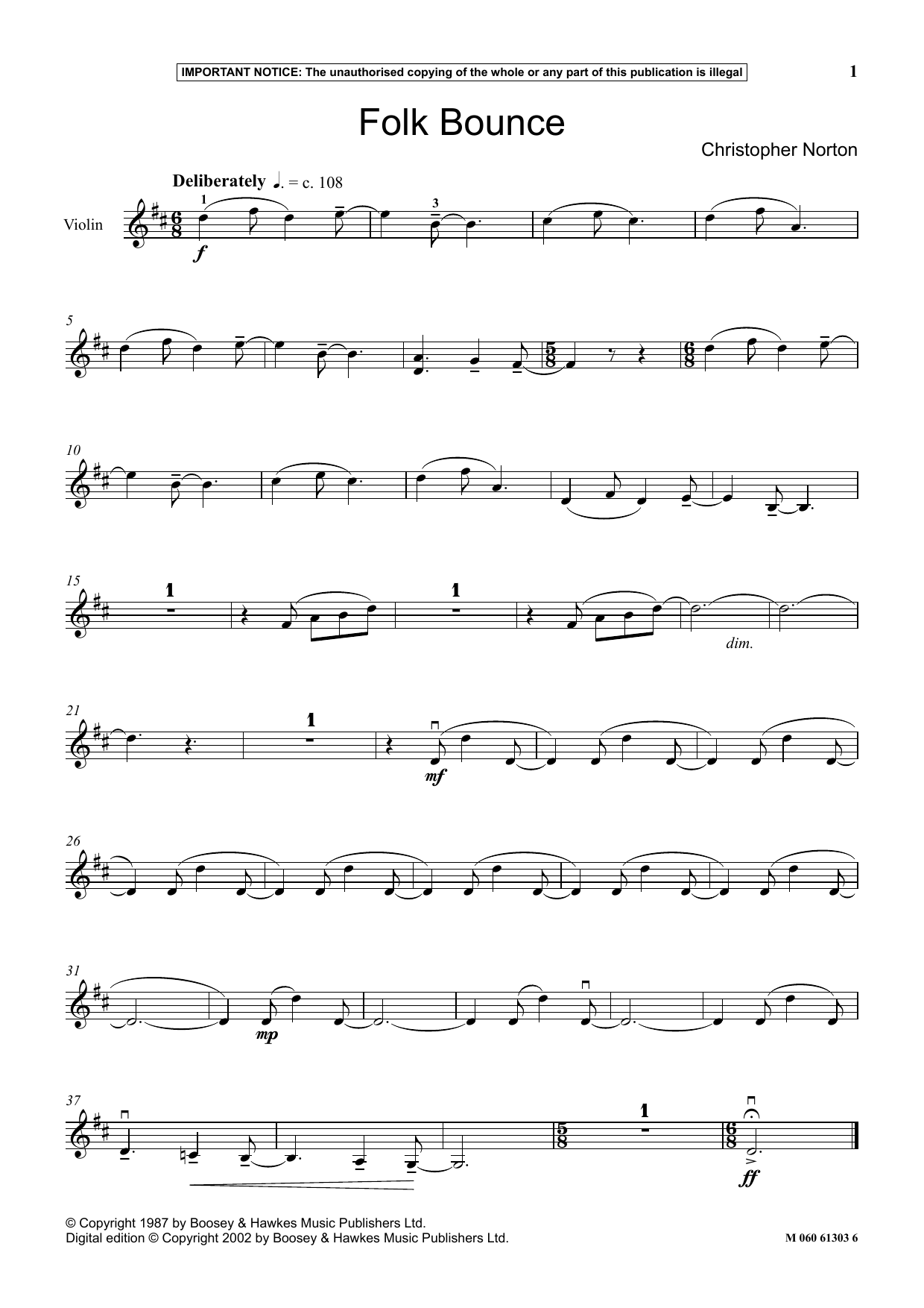 Download Christopher Norton Folk Bounce Sheet Music and learn how to play Instrumental Solo PDF digital score in minutes