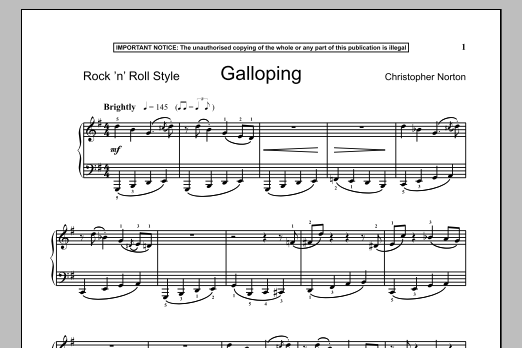 Download Christopher Norton Galloping Sheet Music and learn how to play Piano PDF digital score in minutes