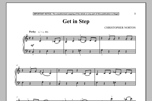 Download Christopher Norton Get In Step Sheet Music and learn how to play Piano PDF digital score in minutes