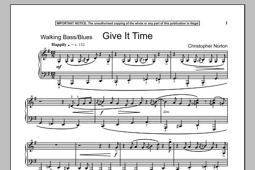 Download Christopher Norton Give It Time Sheet Music and learn how to play Piano PDF digital score in minutes