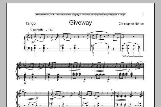 Download Christopher Norton Giveway Sheet Music and learn how to play Piano PDF digital score in minutes