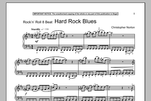 Download Christopher Norton Hard Rock Blues Sheet Music and learn how to play Piano PDF digital score in minutes