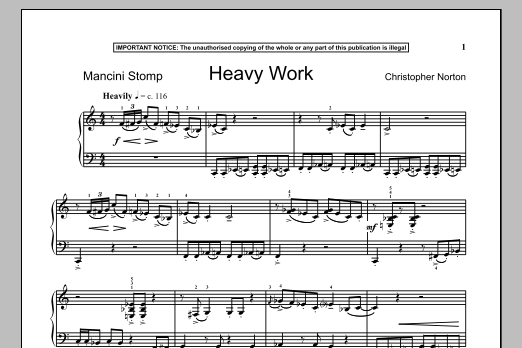 Download Christopher Norton Heavy Work Sheet Music and learn how to play Piano PDF digital score in minutes