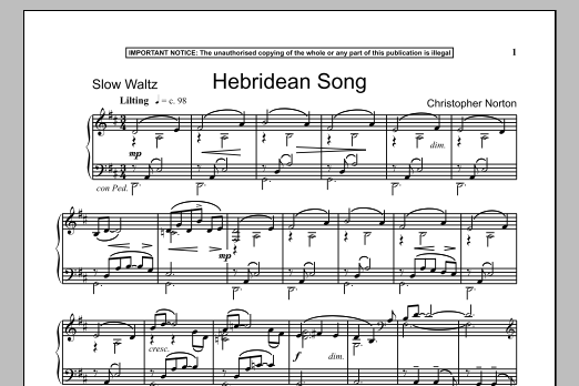 Download Christopher Norton Hebridean Song Sheet Music and learn how to play Piano PDF digital score in minutes