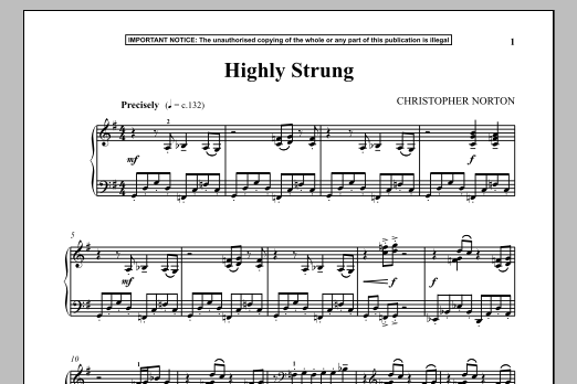 Download Christopher Norton Highly Strung Sheet Music and learn how to play Piano PDF digital score in minutes