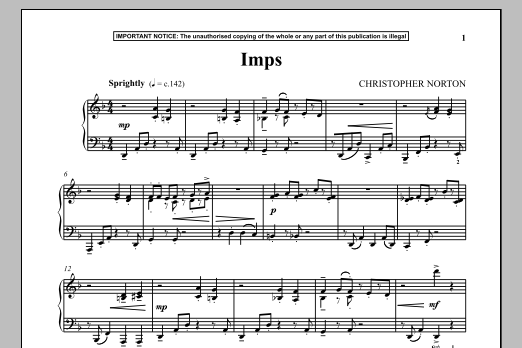 Download Christopher Norton Imps Sheet Music and learn how to play Piano PDF digital score in minutes
