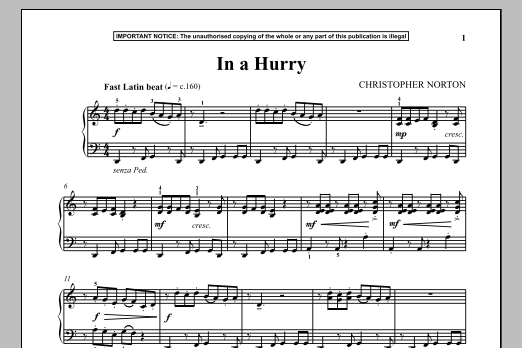 Download Christopher Norton In A Hurry Sheet Music and learn how to play Piano PDF digital score in minutes
