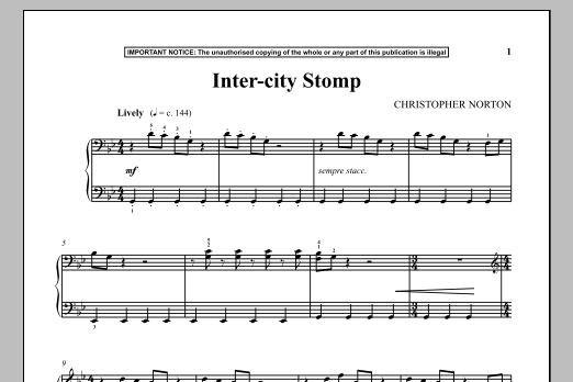 Download Christopher Norton Inter-City Stomp Sheet Music and learn how to play Piano PDF digital score in minutes
