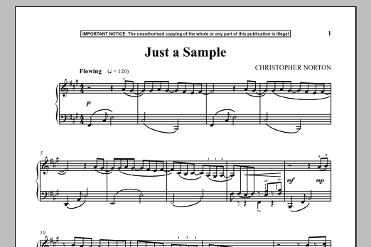 Download Christopher Norton Just A Sample Sheet Music and learn how to play Piano PDF digital score in minutes