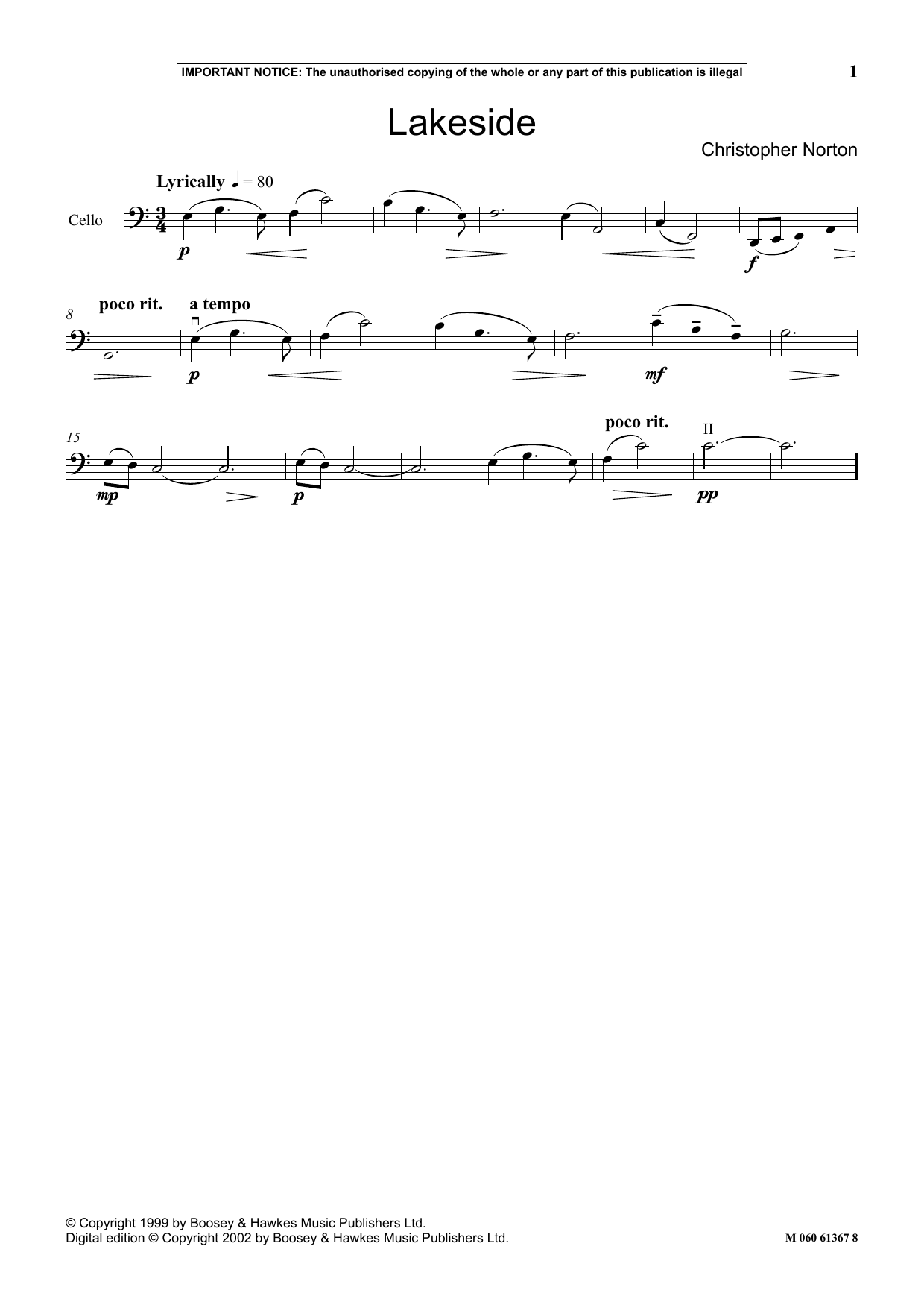 Download Christopher Norton Lakeside Sheet Music and learn how to play Instrumental Solo PDF digital score in minutes