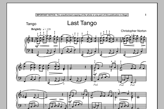Download Christopher Norton Last Tango Sheet Music and learn how to play Piano PDF digital score in minutes